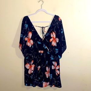 TORRID floral chiffon blouse size 3
